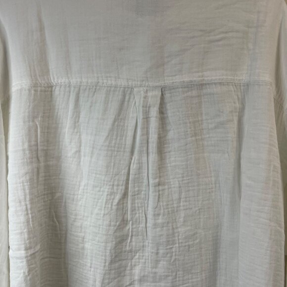 GAP White XXL Long-Sleeve Button-Up Shirt With Front Pockets For Women - Picture 7 of 12